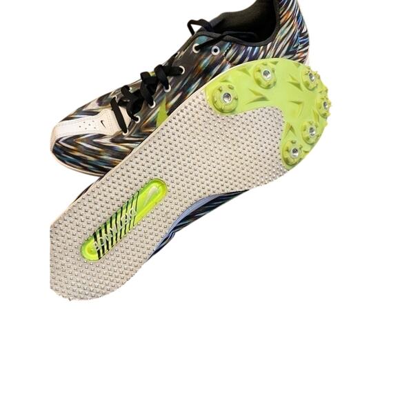 Women's 10.5 NIKE Rival D Running Spike Racing Running Shoe Colorful Neon Track - Picture 3 of 8